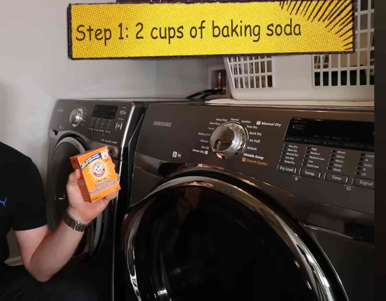 Add baking soda to deep clean washing machine